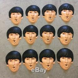 12 RARE Vintage BEATLES Masks Costume John Lennon Paul McCartney Ringo Harrison