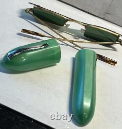 1960's Mod Rare KK Spectacle John Lennon Japan Flip-Up Green Beatles Sunglasses