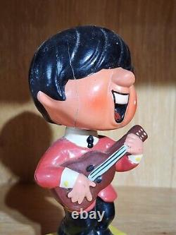 1960s Beatles Bobblehead Nodder John Lennon Yellow Square Base. READ & SEE PICS