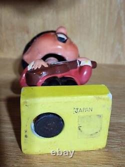 1960s Beatles Bobblehead Nodder John Lennon Yellow Square Base. READ & SEE PICS