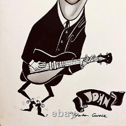 1960s ORIGINAL John Lennon Beatles Caricature by Gordon Currie