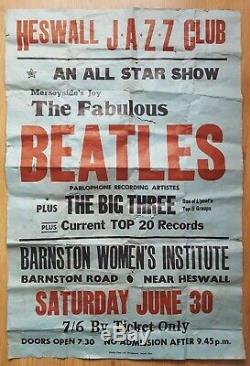 1962 THE BEATLES original concert poster (Heswall Jazz Club) John Lennon