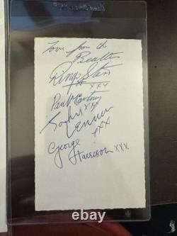 1963 Beatles Signed Postcard John Lennon Paul McCartney George Harrison Ringo