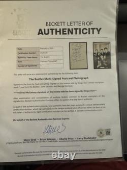 1963 Beatles Signed Postcard John Lennon Paul McCartney George Harrison Ringo