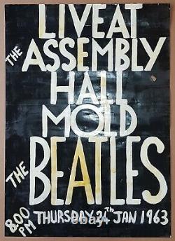 1963 THE BEATLES original concert poster (Assembly Hall, Mold) Lennon McCartney