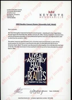 1963 THE BEATLES original concert poster (Assembly Hall, Mold) Lennon McCartney