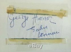 1964 Autographs Of John Lennon & George Harrison Signed On Serviette Beatles