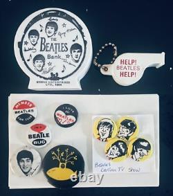 1964 Beatles Bank / 1965 Whistle / 1966 Yellow Submarine Pin John Lennon & More
