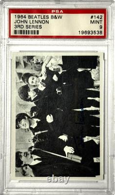 1964 Beatles Black & White Trading Card John Lennon 3rd Series #142 PSA Mint 9