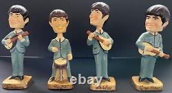 1964 Beatles Car Mascot Inc. Bobbleheads x4 Excellent Condition Lennon McCartney