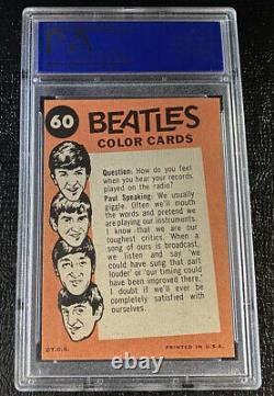 1964 Beatles Color PSA 8 #60 John Lennon Ringo Paul McCartney Card Topps Music