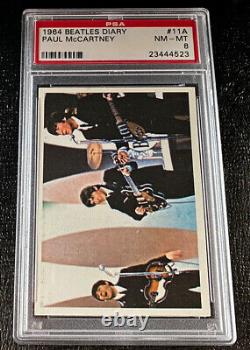 1964 Beatles Diary PSA 8 #11A Paul McCartney John Lennon Card Topps Ringo Starr