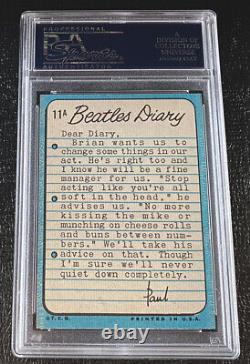 1964 Beatles Diary PSA 8 #11A Paul McCartney John Lennon Card Topps Ringo Starr