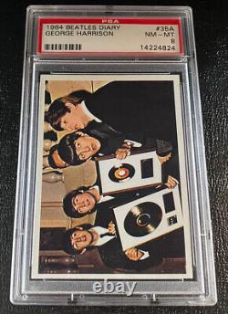 1964 Beatles Diary PSA 8 #35A George Harrison John Lennon Card Topps Ringo Starr