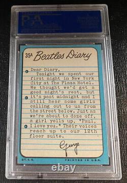 1964 Beatles Diary PSA 8 #35A George Harrison John Lennon Card Topps Ringo Starr