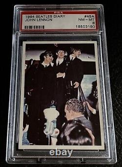 1964 Beatles Diary PSA 8 #45A Paul McCartney John Lennon Card Topps Ringo Starr