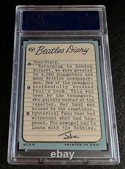 1964 Beatles Diary PSA 8 #45A Paul McCartney John Lennon Card Topps Ringo Starr