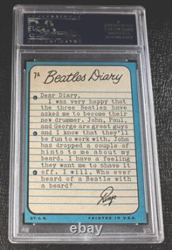 1964 Beatles Diary PSA 8 #7A Ringo Starr George Harrison John Lennon Card Topps