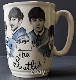 1964 Beatles Mug Made In England Vintage Fab 4 John Lennon Paul McCartney