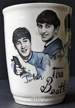 1964 Beatles Mug Made In England Vintage Fab 4 John Lennon Paul McCartney