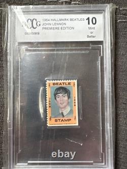 1964 HallMark Beatles John Lennon premiere Edition grade 10 stamp