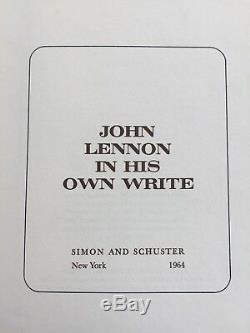 1964 JOHN LENNON IN HIS OWN WRITE Book Signed By All 4 BEATLES withSKETCH DRAWING