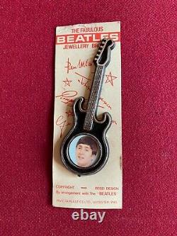 1964, John Lennon (BEATLES) Brooch on Original Card (Scarce / Vintage)