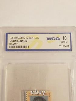 1964 John Lennon Hallmark Beatles Stamp WCG Graded GEM-MINT 10 GRADE