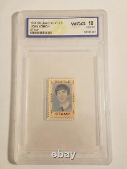 1964 John Lennon Hallmark Beatles Stamp WCG Graded GEM-MINT 10 GRADE