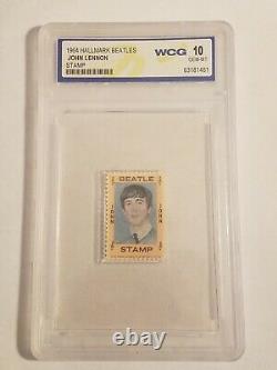 1964 John Lennon Hallmark Beatles Stamp WCG Graded GEM-MINT 10 GRADE
