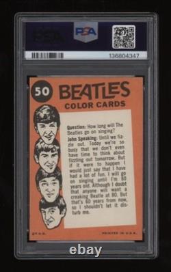 1964 John Lennon Speaking Paul George Ringo PSA 8 Topps Beatles Color #50 NICE