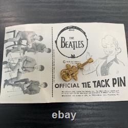 1964 NEMS Beatles Tie Tack Pin On Card John Lennon Paul George Ringo Rare
