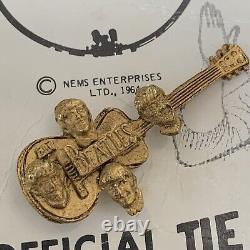 1964 NEMS Beatles Tie Tack Pin On Card John Lennon Paul George Ringo Rare