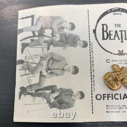 1964 NEMS Beatles Tie Tack Pin On Card John Lennon Paul George Ringo Rare