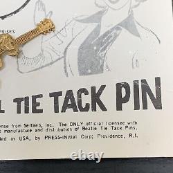 1964 NEMS Beatles Tie Tack Pin On Card John Lennon Paul George Ringo Rare