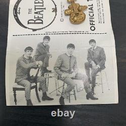 1964 NEMS Beatles Tie Tack Pin On Card John Lennon Paul George Ringo Rare