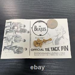 1964 NEMS Beatles Tie Tack Pin On Card John Lennon Paul George Ringo Rare