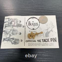 1964 NEMS Beatles Tie Tack Pin On Card John Lennon Paul George Ringo Rare