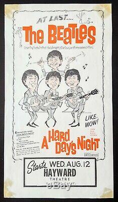 1964 THE BEATLES original US movie poster for A Hard Day's Night John Lennon