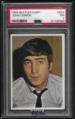1964 TOPPS BEATLES DIARY # 52A John LENNON CLOSE-UP PSA 7 NM