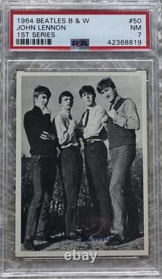 1964 The Beatles Black & White John Lennon Psa 7 Total Pop 42 Rare