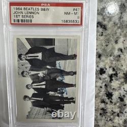1964 Topps Beatles B&W # 47 JOHN LENNON Series 1 PSA 8