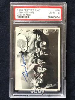 1964 Topps Beatles B & W John Lennon 2nd Series #75 PSA 8 NM/MT