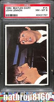 1964 Topps Beatles Diary Trading Card #1A John Lennon PSA 8 NM-MT 8318