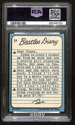 1964 Topps Beatles Diary Trading Card #1A John Lennon PSA 9 MINT 7696