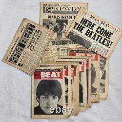 1965 1966 KRLA Beat Magazine John Lennon Beatles Newpaper Mick Jagger LOT of 11