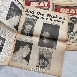 1965 1966 KRLA Beat Magazine John Lennon Beatles Newpaper Mick Jagger LOT of 11