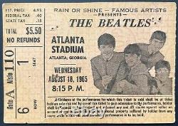1965 Beatles Concert Ticket Atlanta Stadium Music John Lennon Vintage Rock Pop
