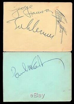 1965 THE BEATLES full set of autographs whilst filming HELP! Signed John Lennon