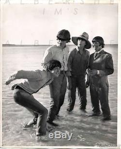 1965 The Beatles Hit the Beach Playful Original Photo of the Fab 4 John Lennon